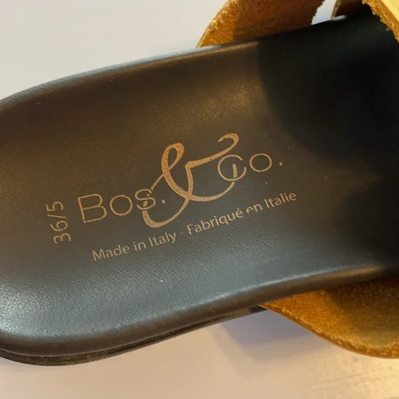 BOS&Co Italian made sandle leather upper size 36 yellow beautifully 5.5 size - Picture 6 of 6
